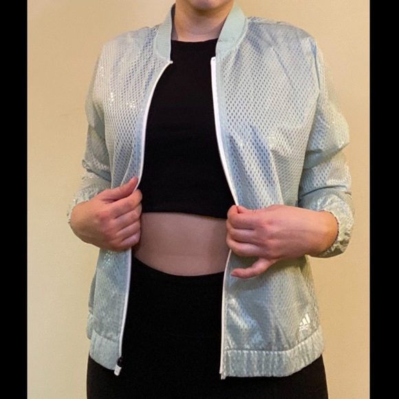 Seafoam Adidas SID Summer Bomber Jacket - Picture 1 of 6